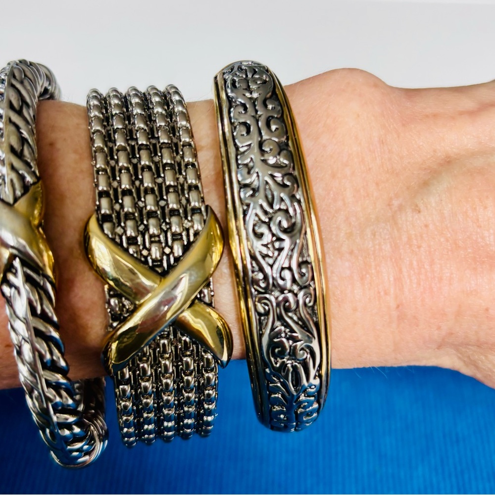 Gold Tone Knotted Band bracelets - Women's Jewelry